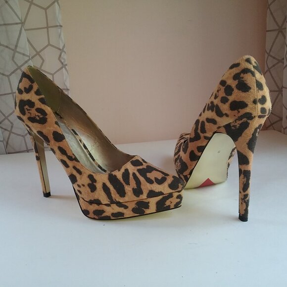 Woman' Shoes Pumps Size 9 "Luichiny" leopard Print Suede, 5.50 Heel, 1" Platform - Picture 7 of 16